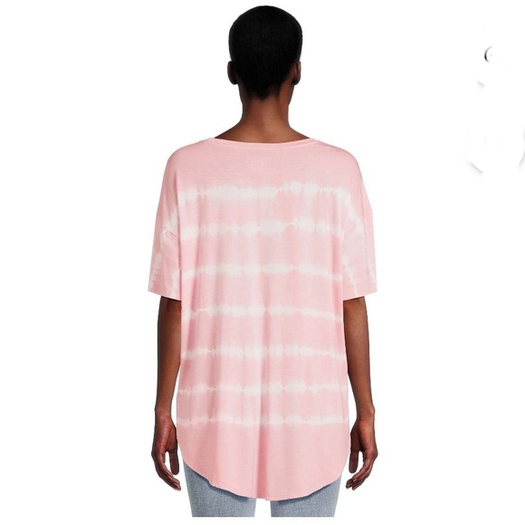 Time and Tru Women's Crewneck Solid & Tie-Dye Tunic Tee Size S (4-6) Dusty Rose - Picture 4 of 13